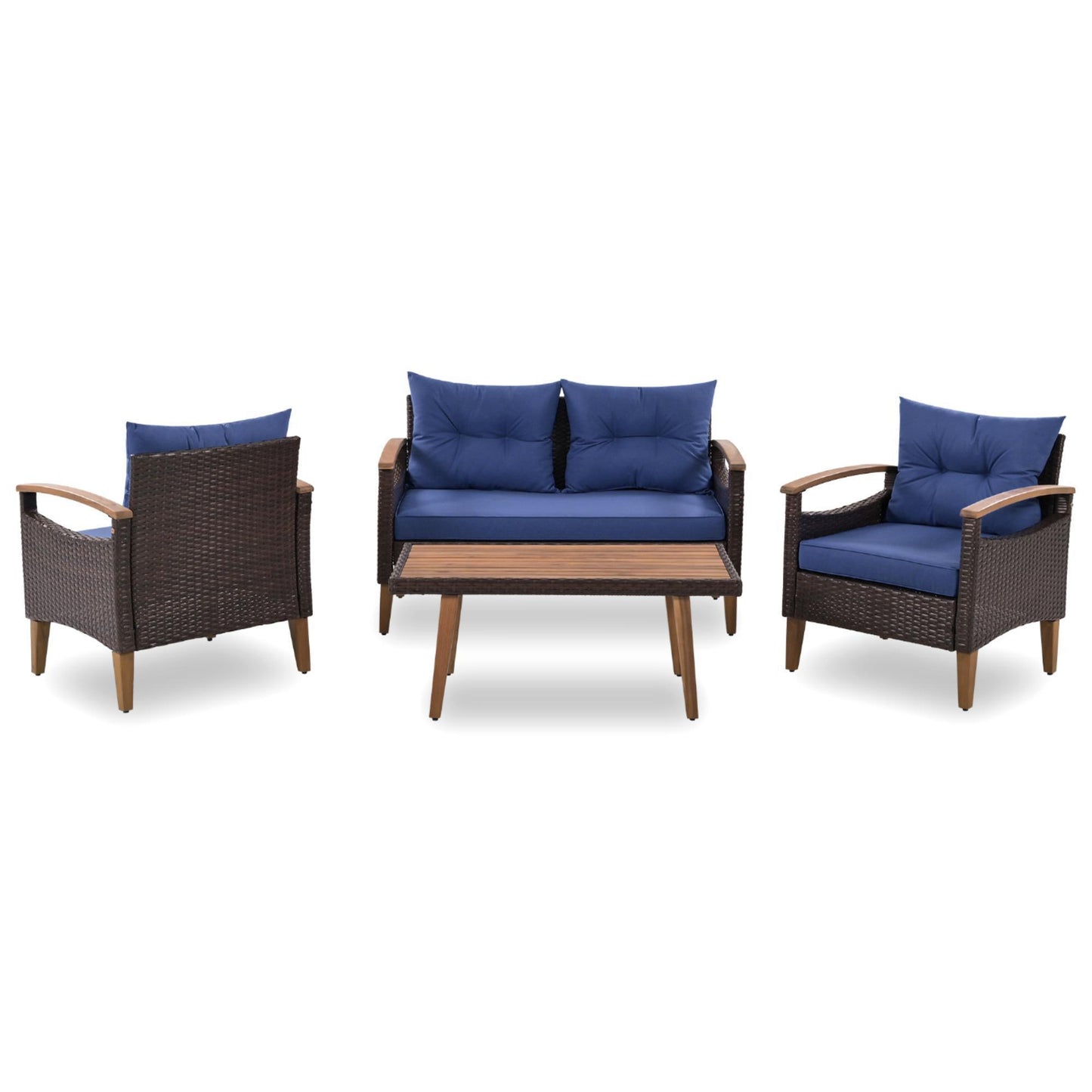 GO 4 Pc Outdoor Patio Seating Set - Blue