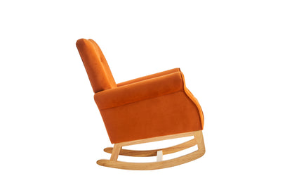 Jarvis Velvet Rocking Chair - Orange