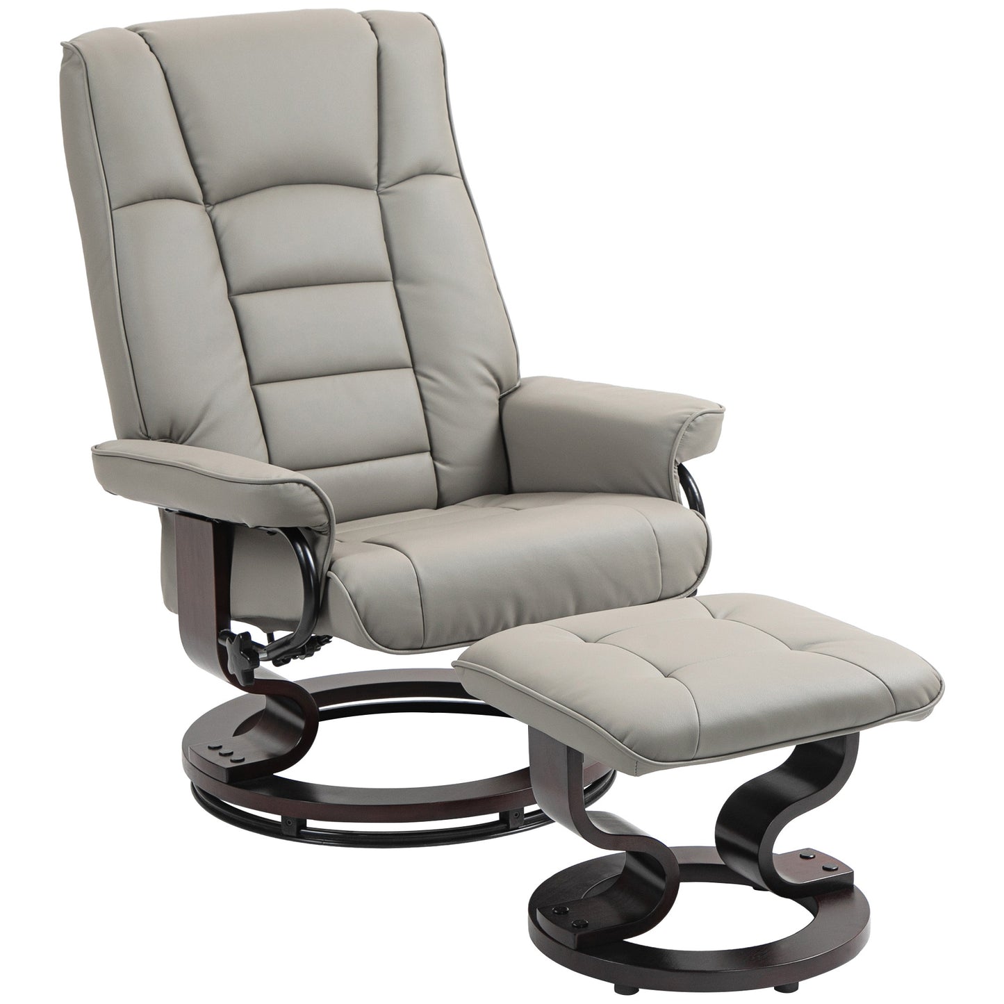 Lulu Swivel Recliner with Ottoman - Gray