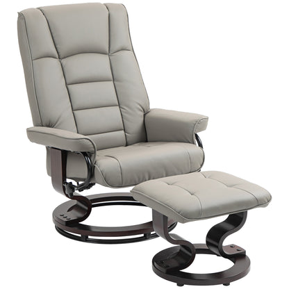 Lulu Swivel Recliner with Ottoman - Gray