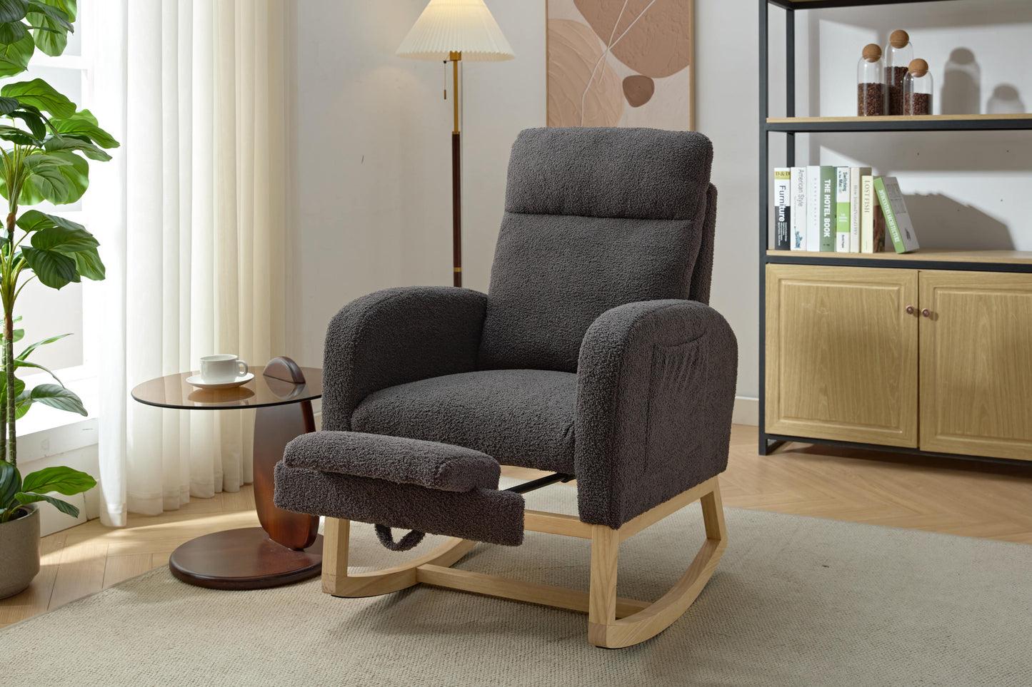 Parker Modern Accent Rocking Chair - Gray