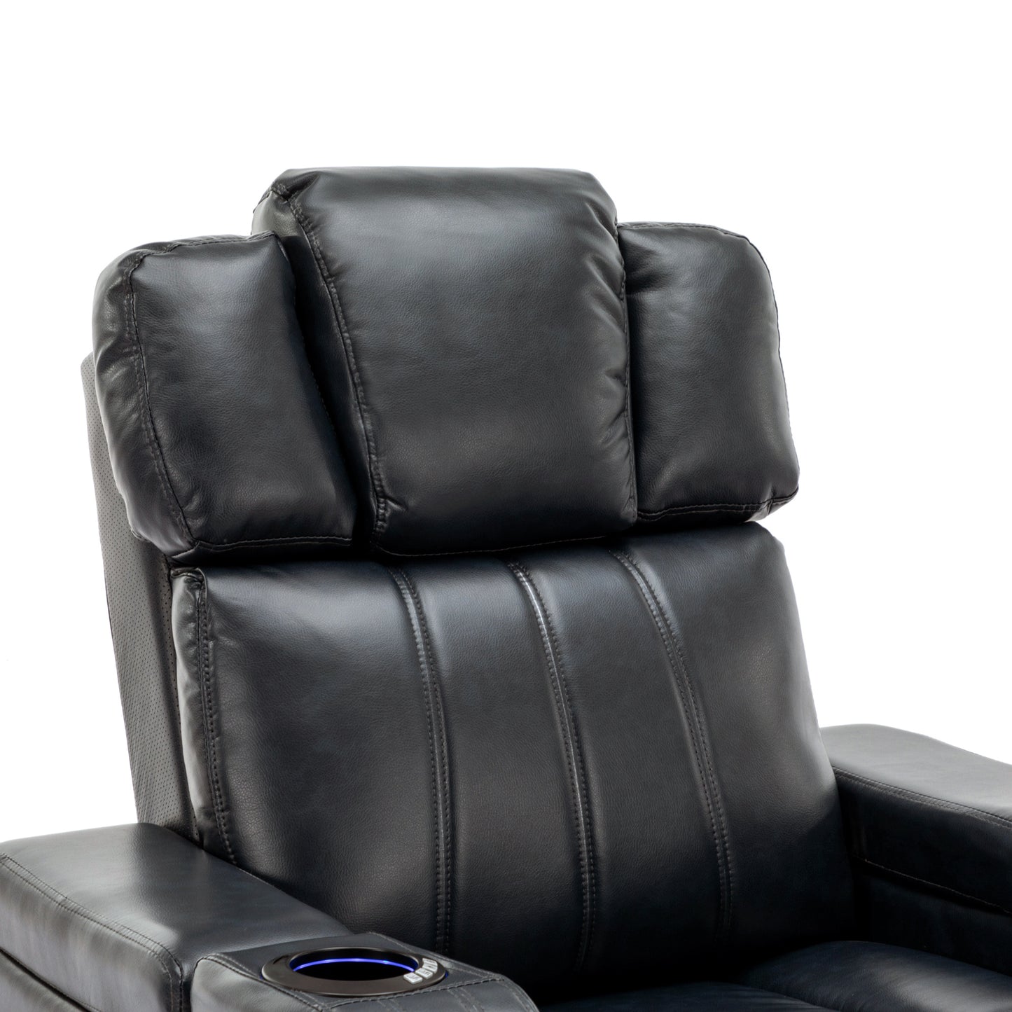 Xavier PU Leather Power Recliner - Black