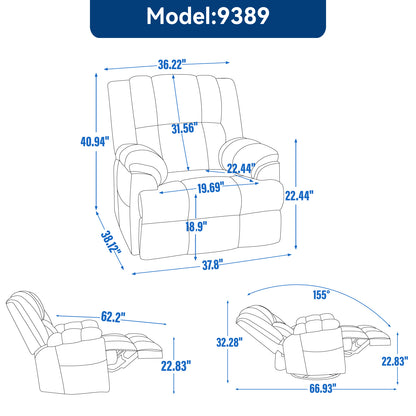 Nash Fabric Manual Recliner Chair - Beige