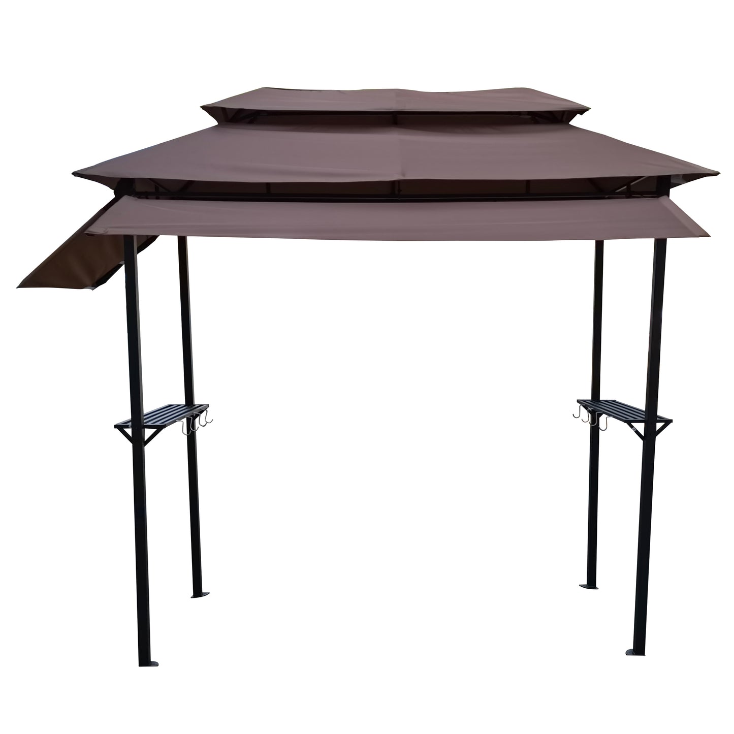 Summer 8x4 ft  Metal Gazebo with Soft Top Canopy - Light Brown