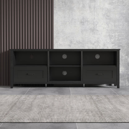 Sydney 70 Inches TV Stand with 2 Drawers - Black