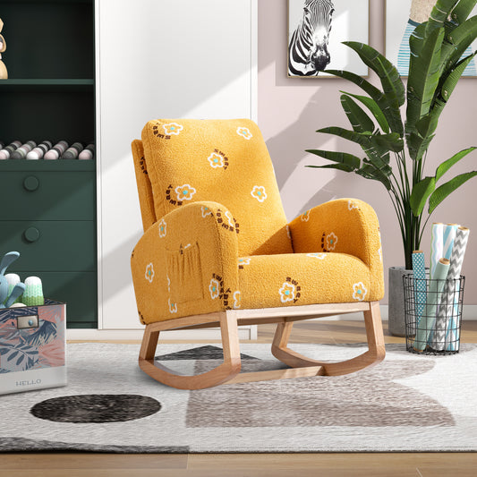 Russo Modern Rocking Chair - Mustard