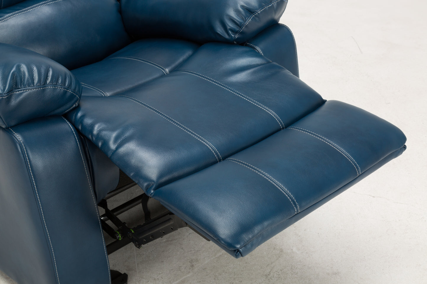 Charlotte Leather Gel Recliner - Navy Blue