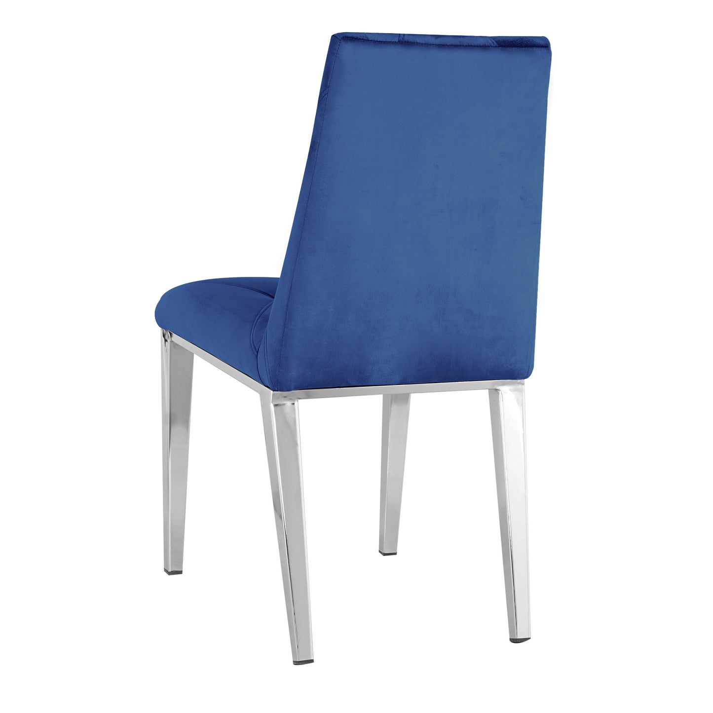 Valerio Velvet Dining Chairs with Chrome Leg (Set of 2) - Dark Blue