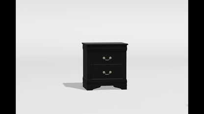 English Antique Solid wood  Nightstand - Black