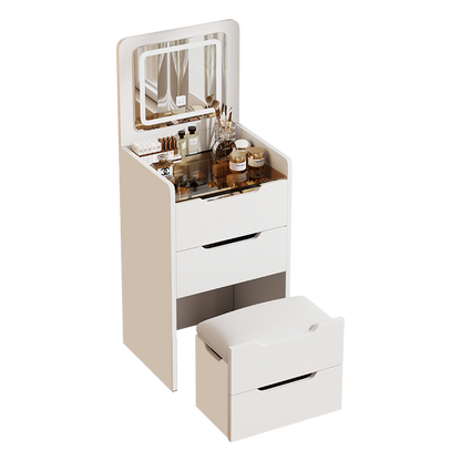 Cortez 3 in 1 Vanity Desk with Plip Top Mirror - White