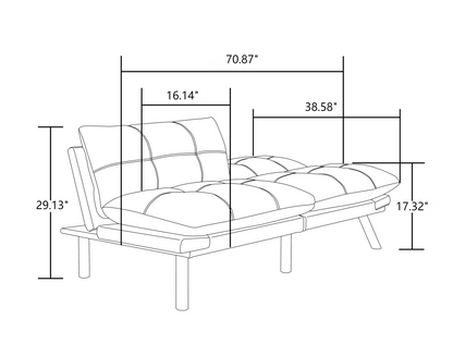 Vega Convertible Folding Modern Sofa Bed - Light Gray