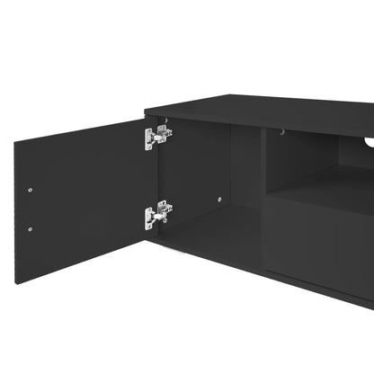 Comet TV stand with LED Lights Entertainment Center - Black