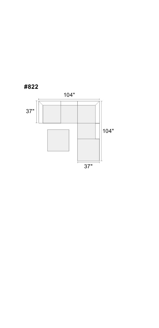 Verma Grey Chenille Modular Sectional 6pc Set 2x Corner Wedge 2x Armless Chairs and 2x Ottomans