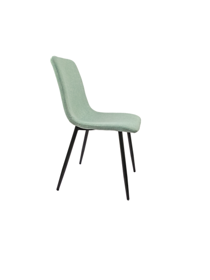 Ona Suedette Dining Chairs with Black Metal Leg (Set of 2) - Light Green