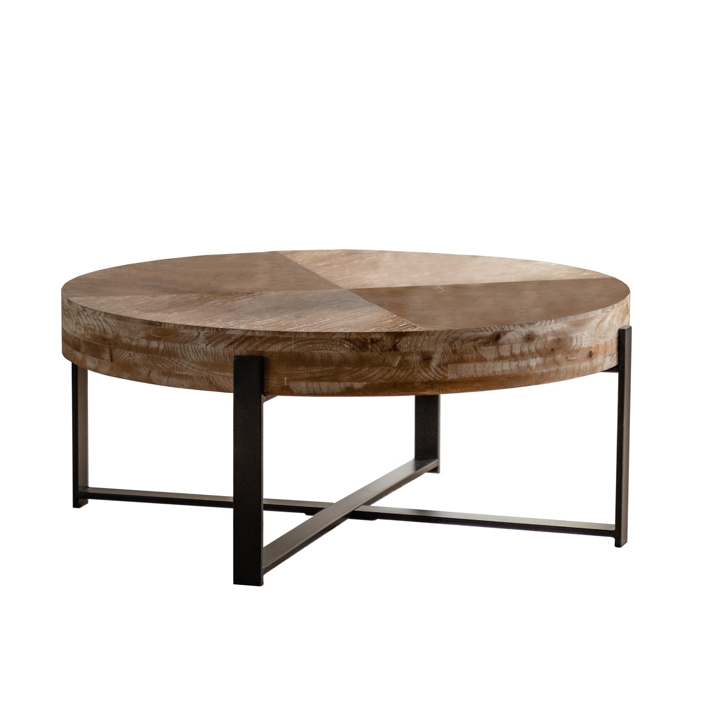 Fir Wood Table Top 31.29" Coffee Table - Black