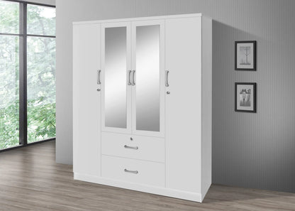 Go Green Woods 4 Door / 2 Drawer With Mirror Wardrobe