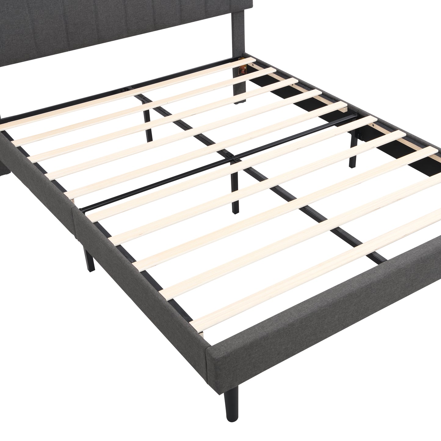 Alvin Queen Size Platform Bed Frame - Gray