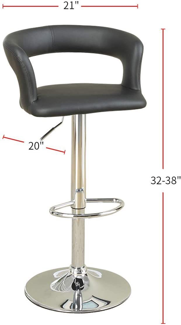 Enox Adjustable Heigh Bar Stool  - Black Set of 2