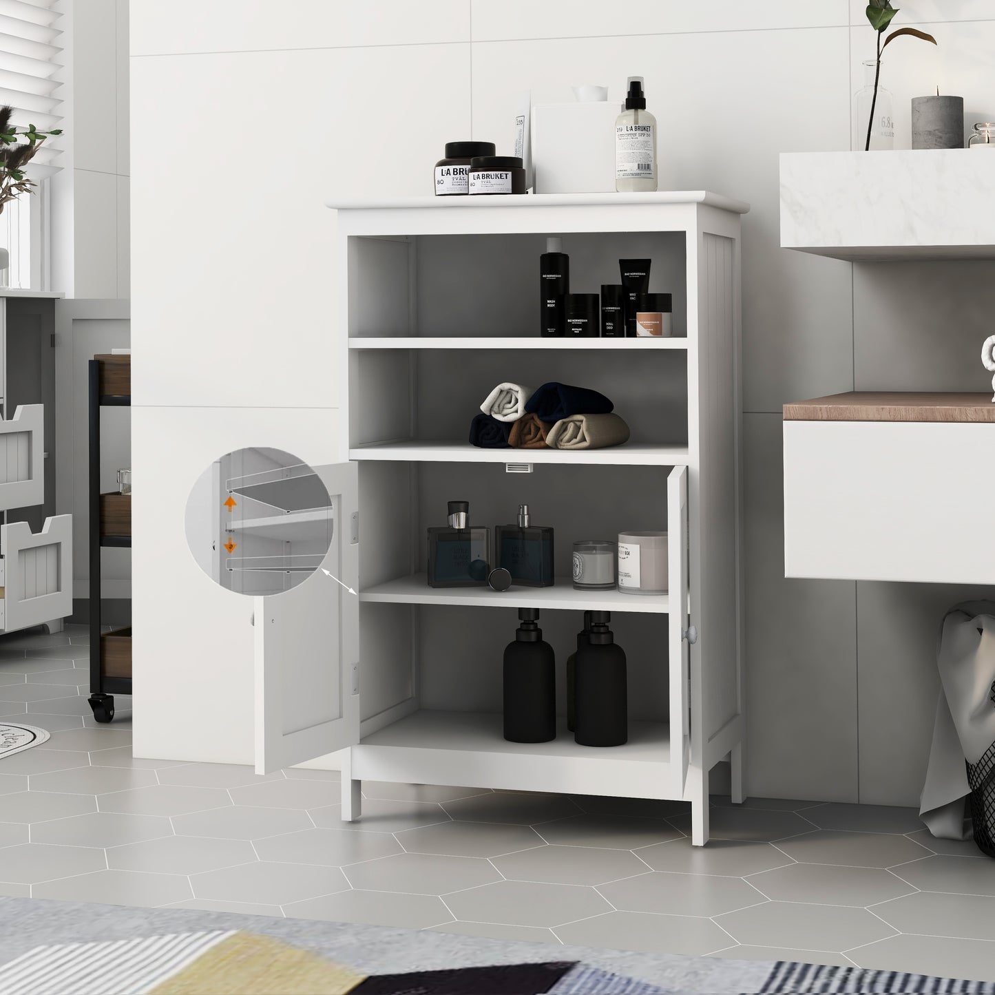 Myra 2 Doors Storage Cabinet - White