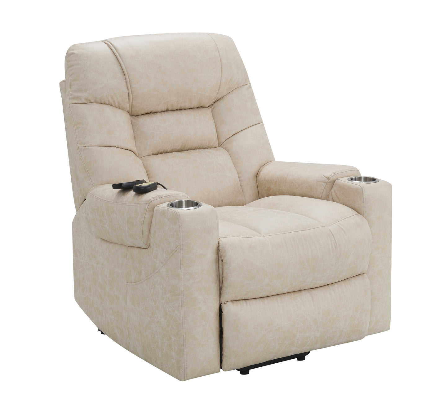 Victory Power Lift Recliner with Heating and Massage - Light Brown