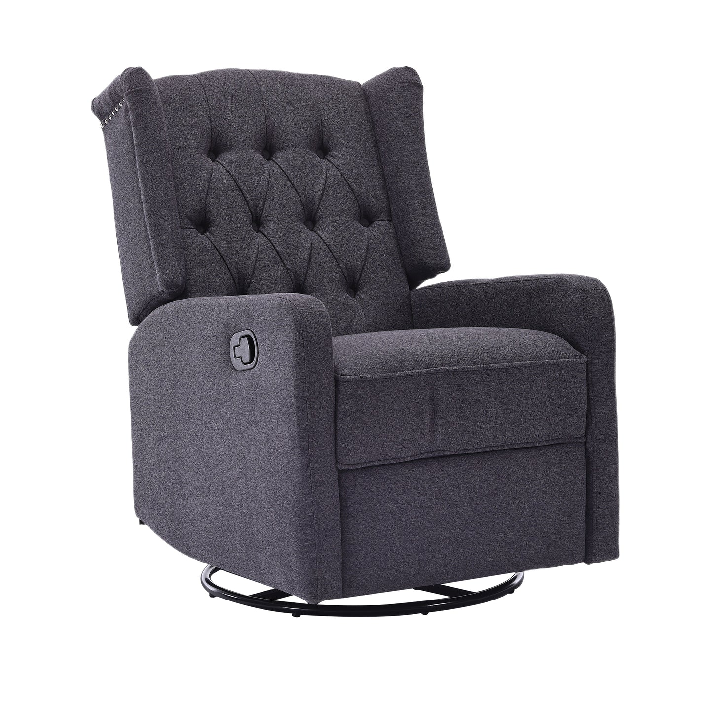 Davina Swivel Rocking Recliner Chair - Dark Gray