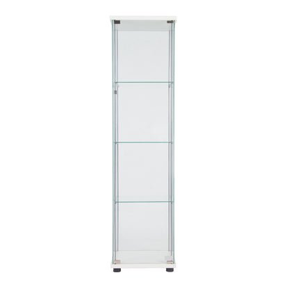 Rex 4 Shelves Glass Display Cabinet - White