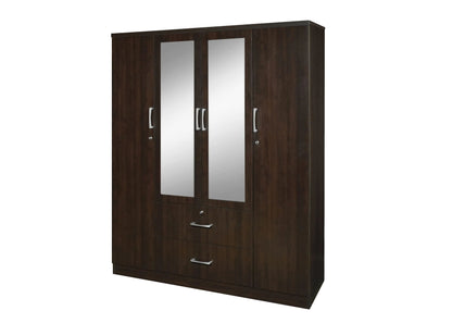 Go Green Woods 4 Door / 2 Drawer With Mirror Wardrobe