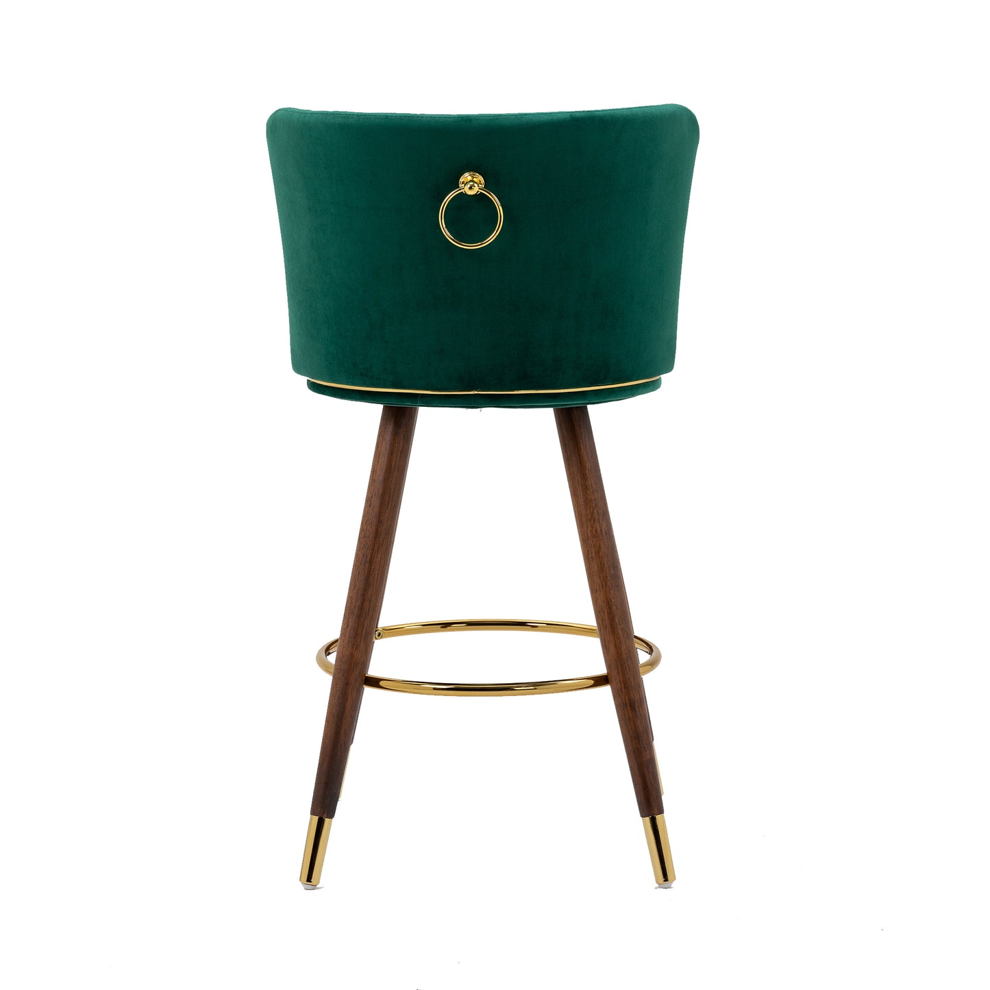 Emily  Bar Stools with Back and Footrest  - Emerald Set of 2