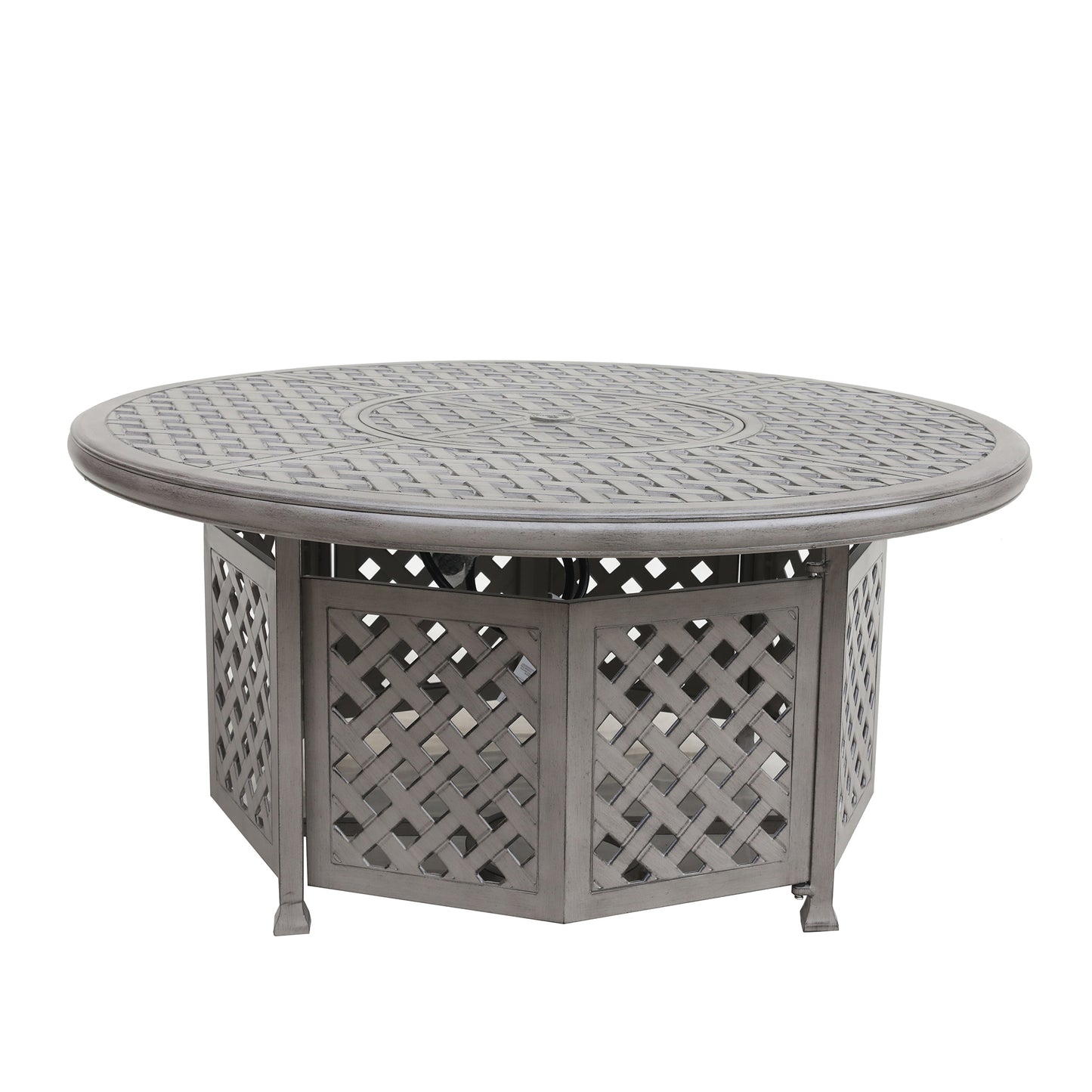 Nika Cast Aluminum Propane Gas Firepit Table - Gray