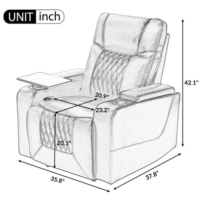 Nest Power Motion Recliner with  360° Swivel Tray - Black