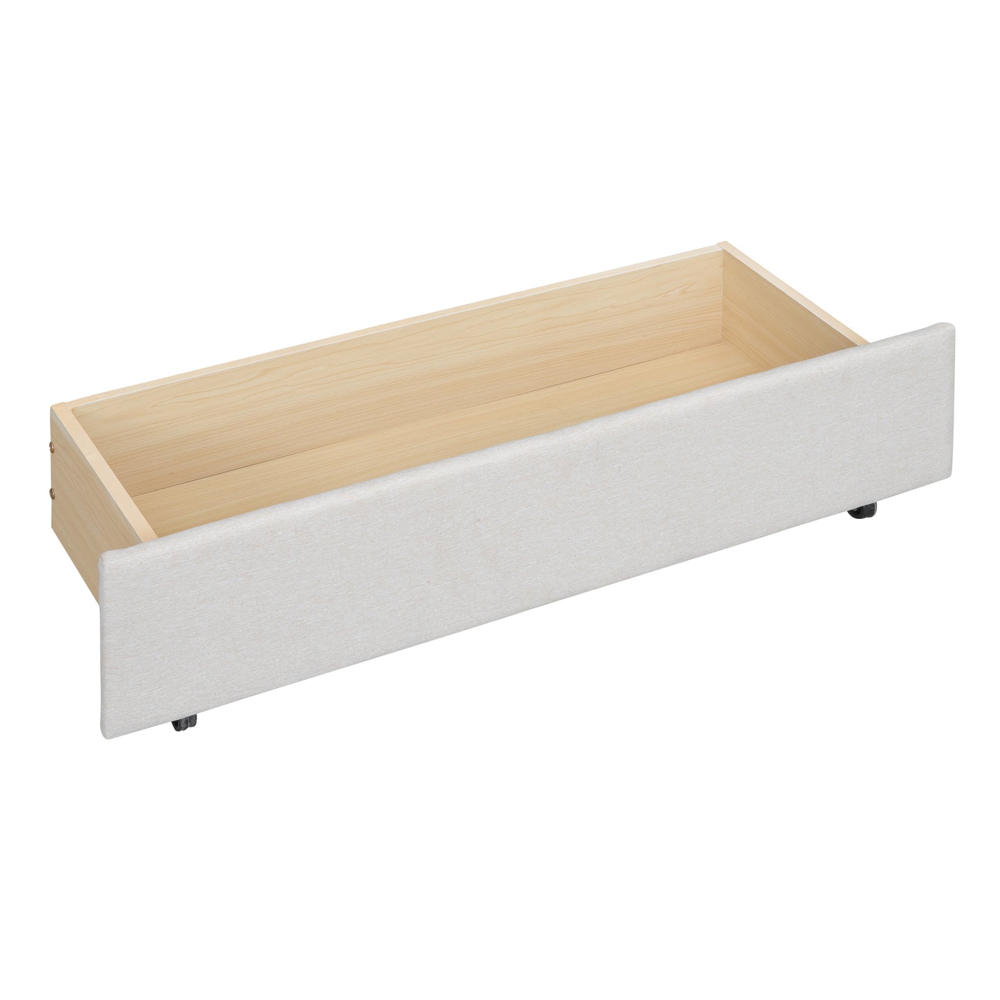 Brick Full Size Platform Bed with 2 drawers and Twin Size Trundle - Beige