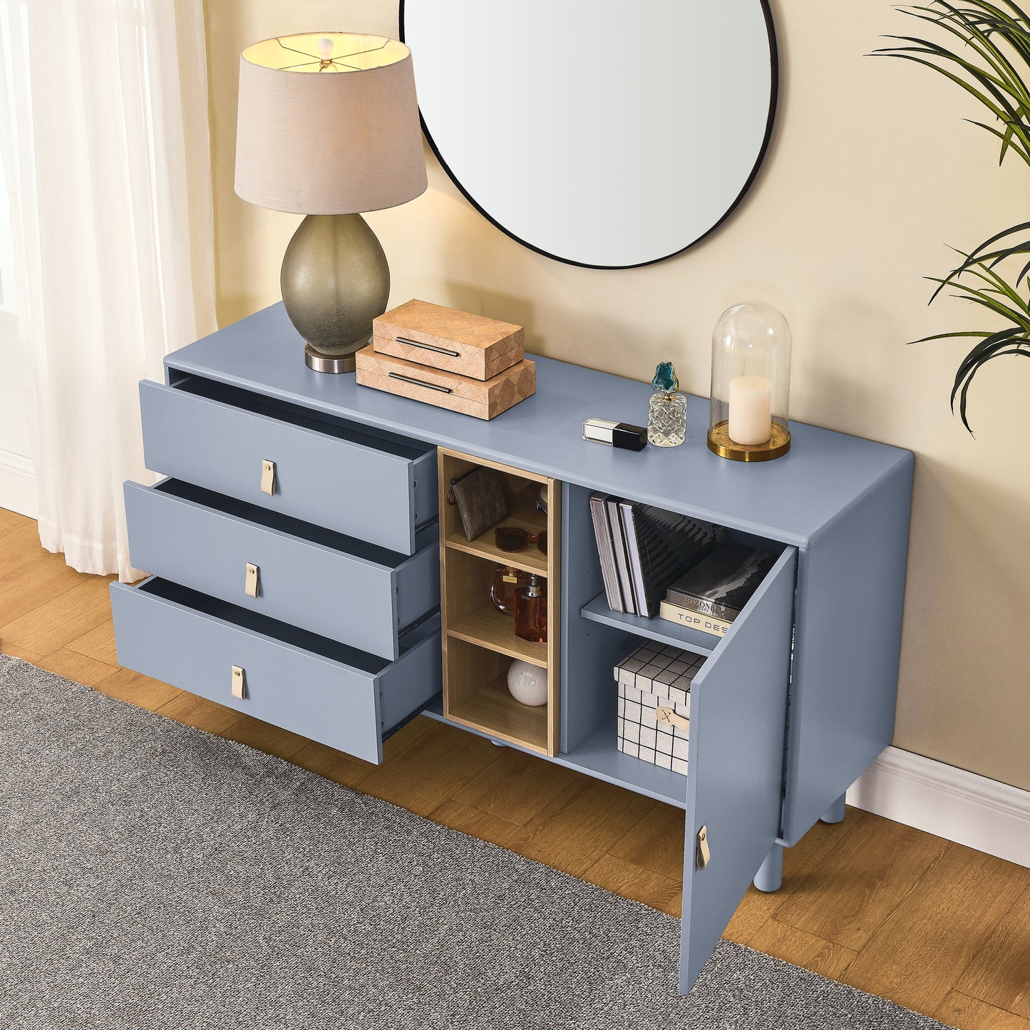 Haru Storage Wooden Cabinet - Blue