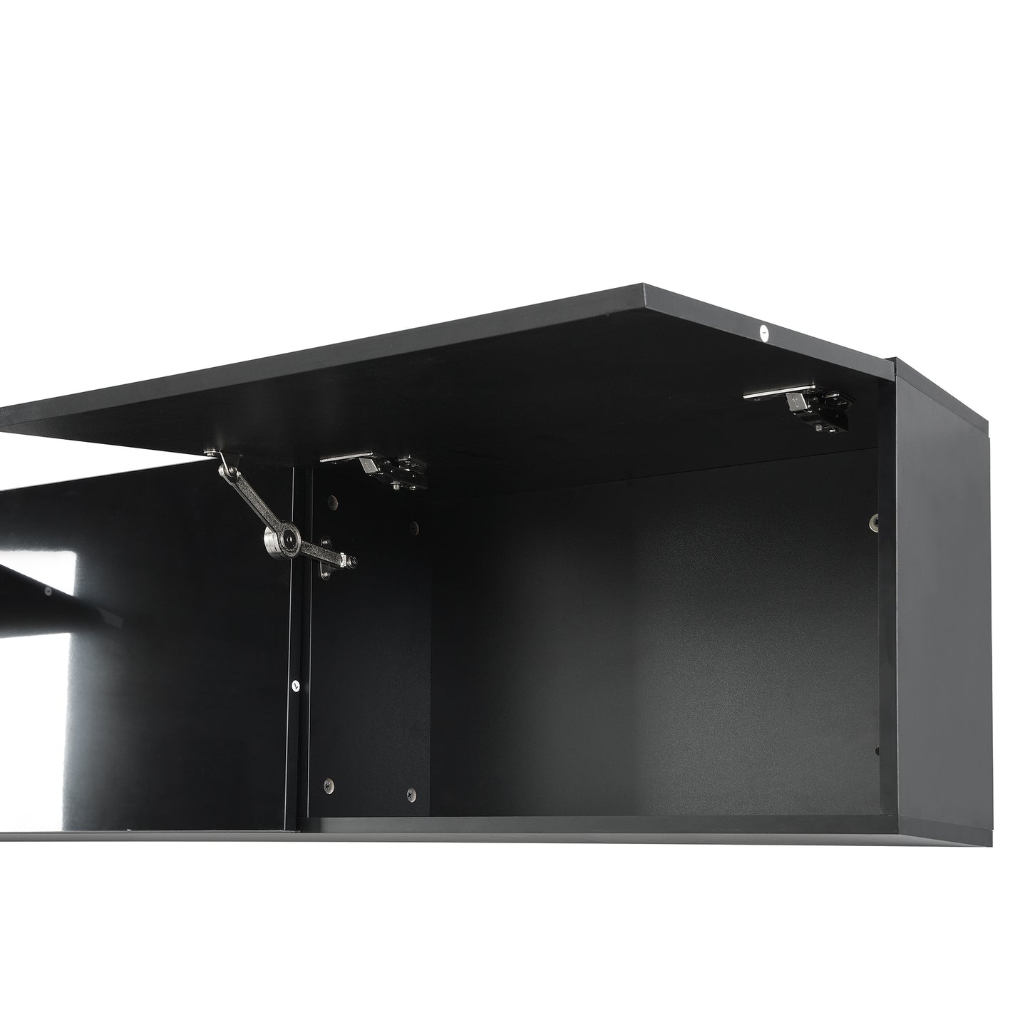 Sata TV Stand with Wall Mounted Floating Storage - Black