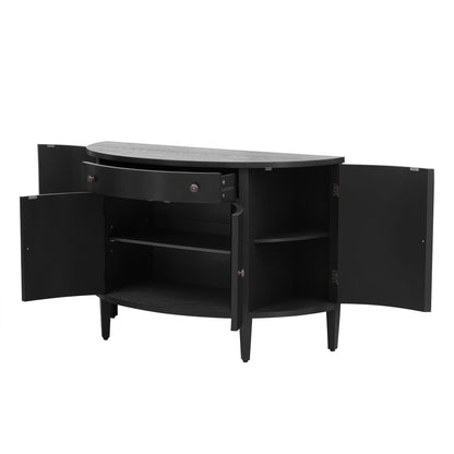 Hobs Curved Design Storage Cabinet - Black