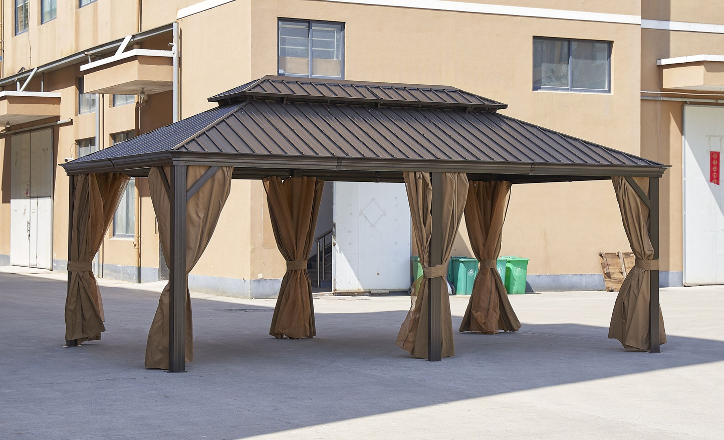 Afix 12 X 20 ft  Permanent Hardtop Gazebo Canopy - Bronze