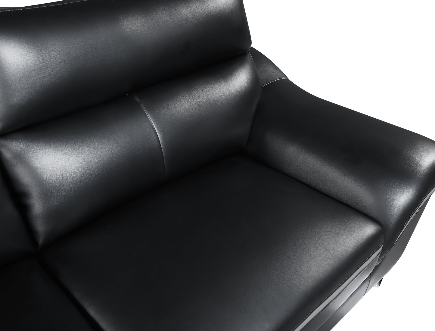 Eden Genuine Leather Loveseat - Black