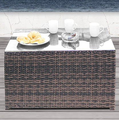 Santika Outdoor Wicker Coffee Table - Brown