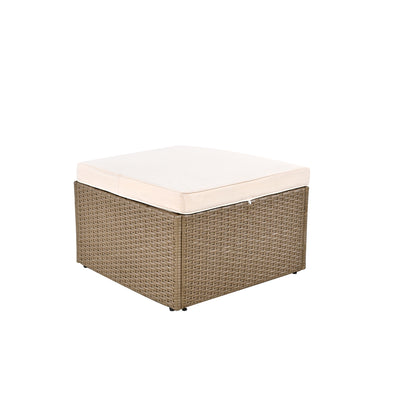 Ranae Customizable Outdoor Patio Wicker Sofa Set - Beige