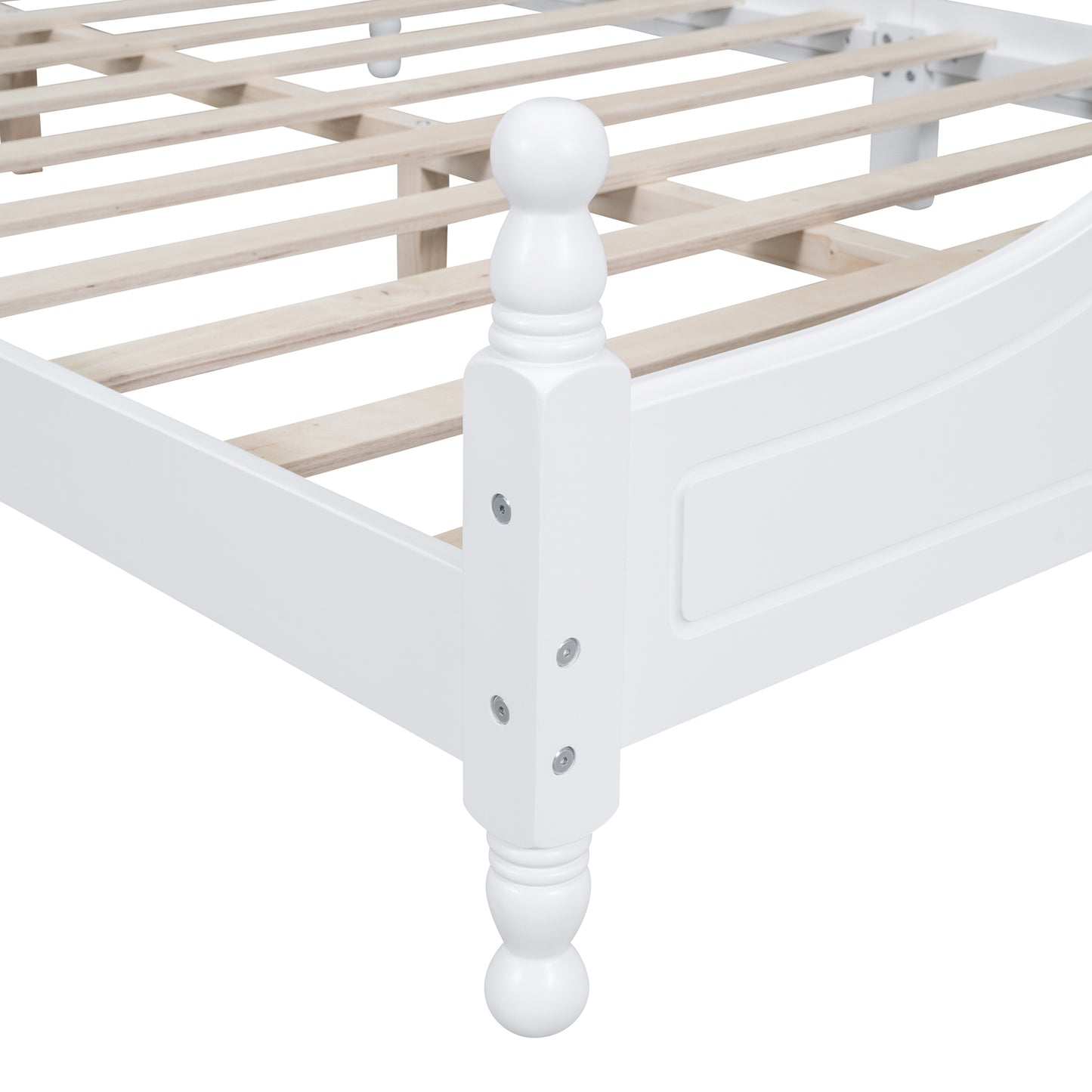 Quarto II Queen Size Wood Platform Bed Frame - White