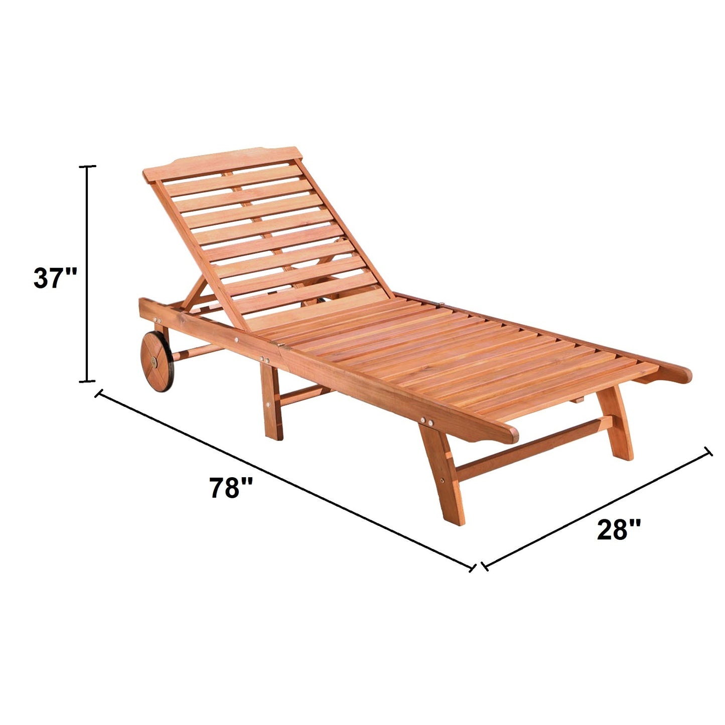 Muir Outdoor Wood Folding Chaise Lounge - Teak