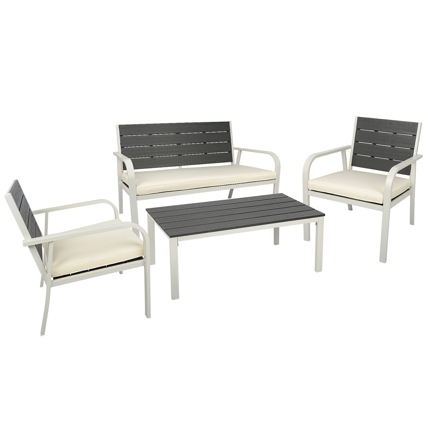 Britt 4 Pc Outdoor Patio Seating Set - White