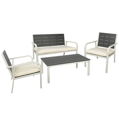 Britt 4 Pc Outdoor Patio Seating Set - White