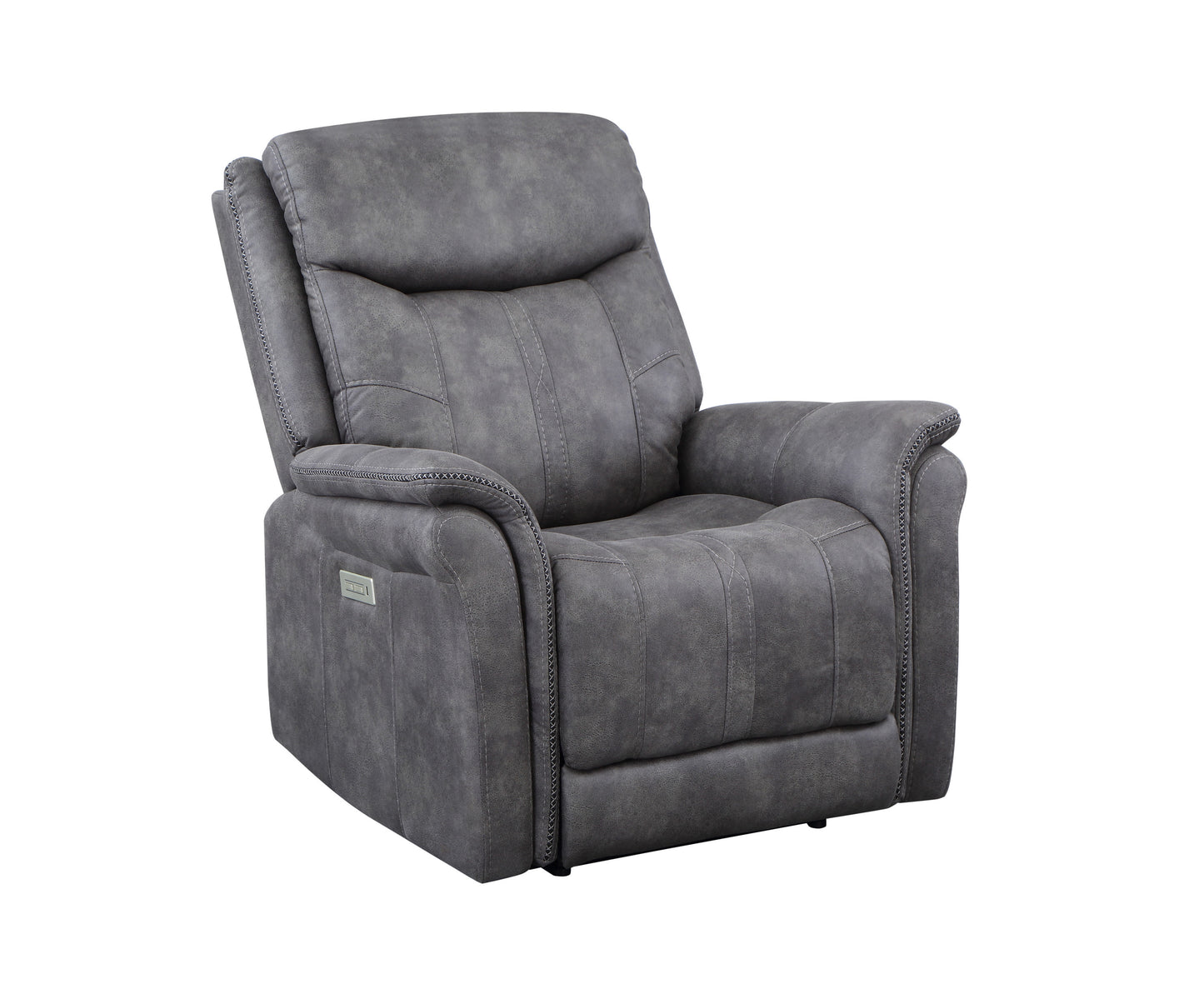 Omar Power Microsuede Reclining Chair - Gray