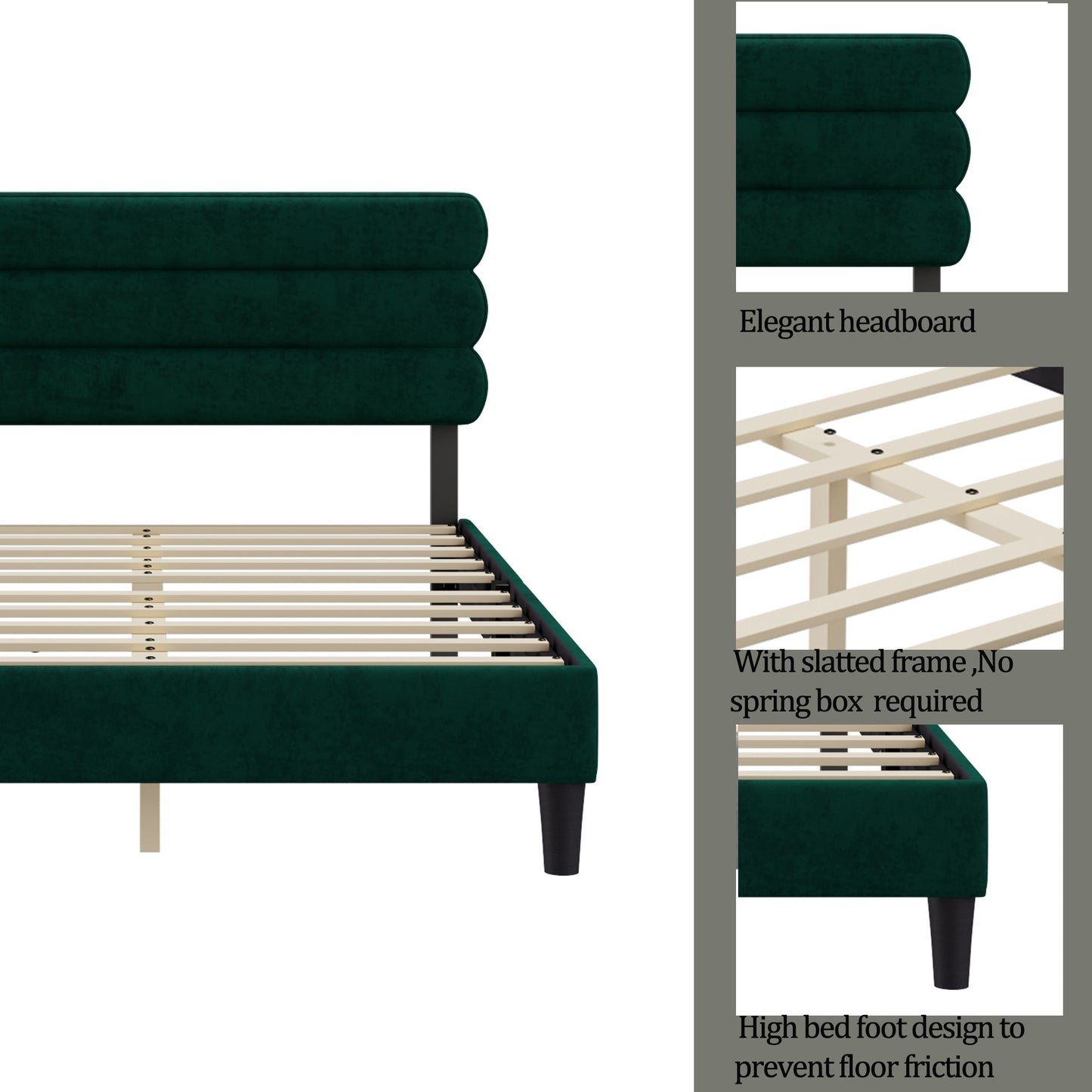 Wee King Size Bed Frame - Dark Green