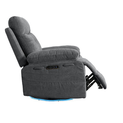 Aspen Power Recliner Glider Chair With Bluetooth Speaker - Dark Gray