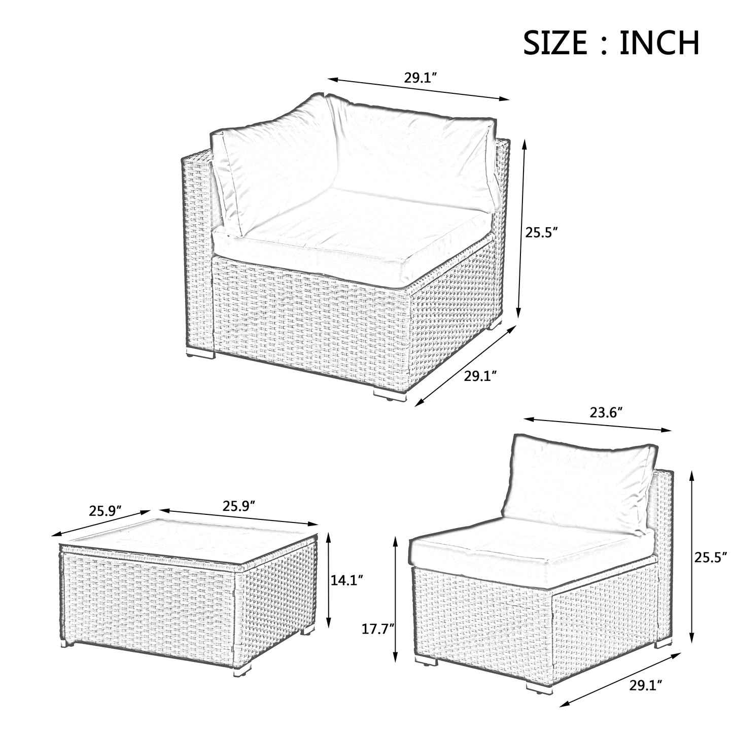 Vito Outdoor Patio Seating Set