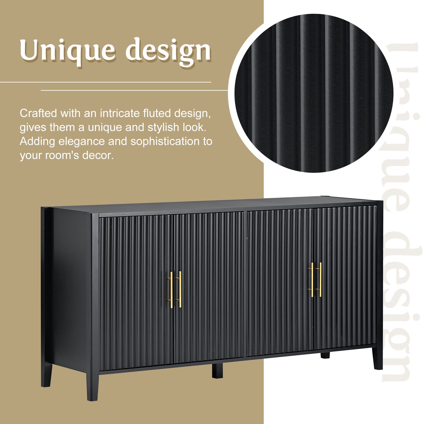 Kito Sideboard Accent Cabinet - Black