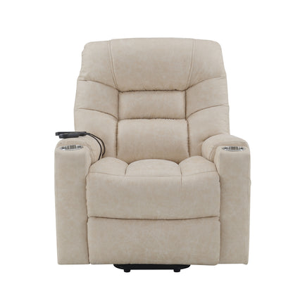 Victory Power Lift Recliner with Heating and Massage - Light Brown