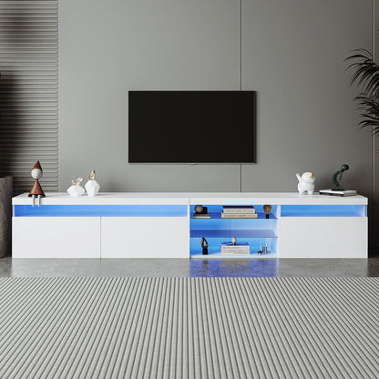 Ritz TV Stand with LED Color Changing Lights - White