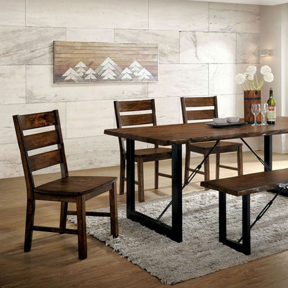 Norton Solid wood Industrial Style Dining Chair (Set of 2) - Walnut